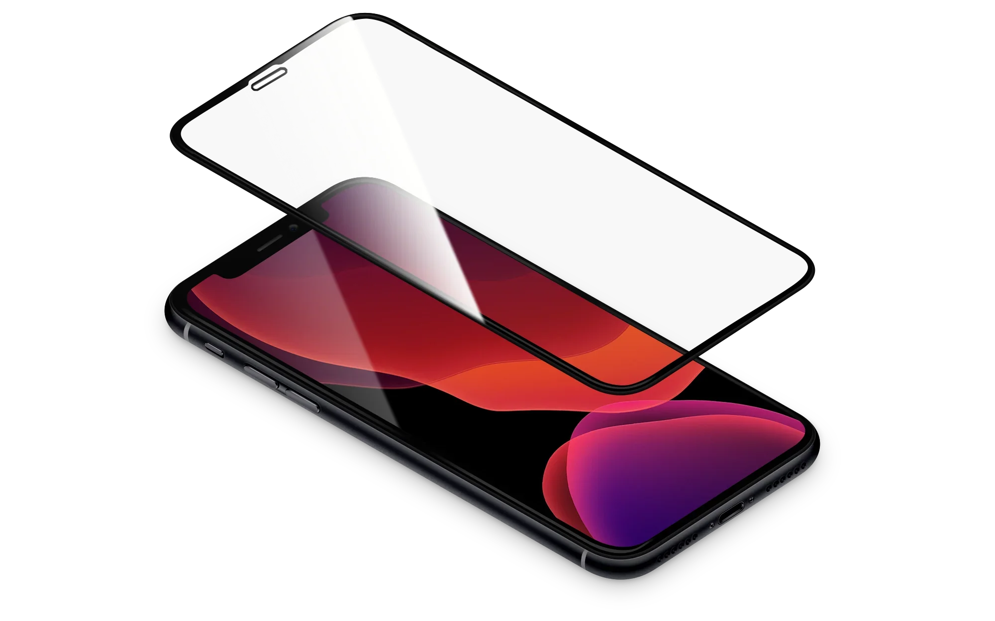 Torrii Bodyglass Full Coverage Curved For iPhone 11 - Black - Tashqila Torrii Bodyglass Full Coverage Curved For iPhone 11 - Black - Tashqila